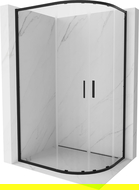 Mexen Exo asymmetrical semicircular sliding shower cabin 120 x 80 cm, transparent, black - 8132-120-080-70-00