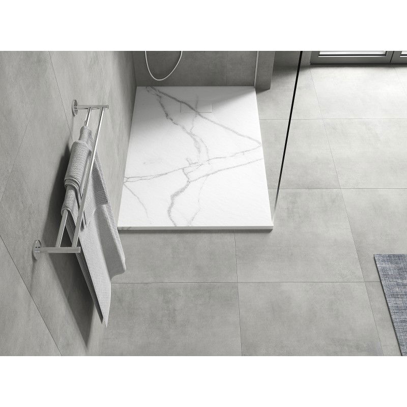 Mexen Hugo SMC rectangular shower tray 90 x 70 cm, white stone - 42157090
