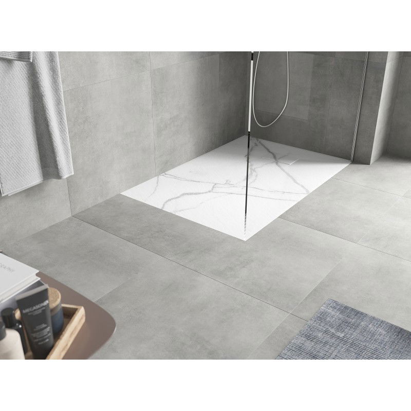 Mexen Hugo rectangular SMC shower tray 110 x 80 cm, white stone - 42158011