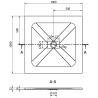 Mexen Hugo square shower tray SMC 100 x 100 cm, black stone - 42751010