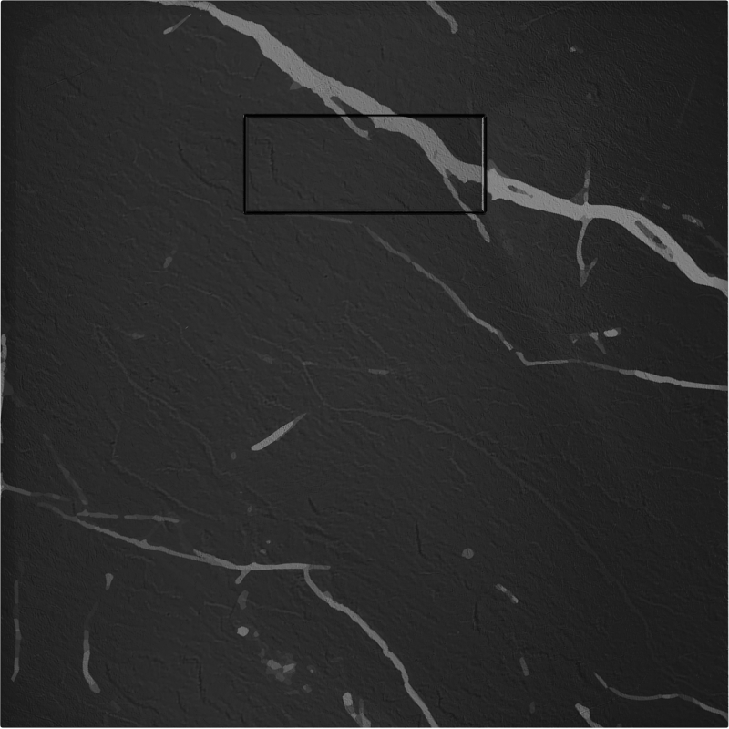 Mexen Hugo square shower tray SMC 70 x 70 cm, black stone - 42757070