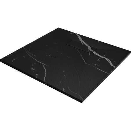 Mexen Hugo square shower tray SMC 70 x 70 cm, black stone - 42757070