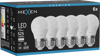 Mexen Nova 6x LED Bulb E27, G45, 5W, Neutral - 4000K, 525 lm - L101-E27-0540-01x06