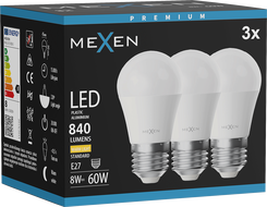 Mexen Nova 3x LED Bulb E27, G45, 8W, Warm - 3000K, 840 lm - L101-E27-0830-01x03