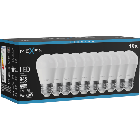 Mexen Nova 10x LED Bulb E27, G45, 9W, Neutral - 4000K, 945 lm - L101-E27-0940-01x10