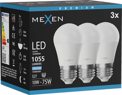 Mexen Nova 3x LED Bulb E27, G45, 10W, Cool - 6500K, 1055 lm - L101-E27-1065-01x03