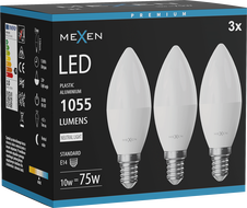Mexen Nova 3x LED Bulb E14, C37, 10W, Neutral - 4000K, 1055 lm - L102-E14-1040-01x03