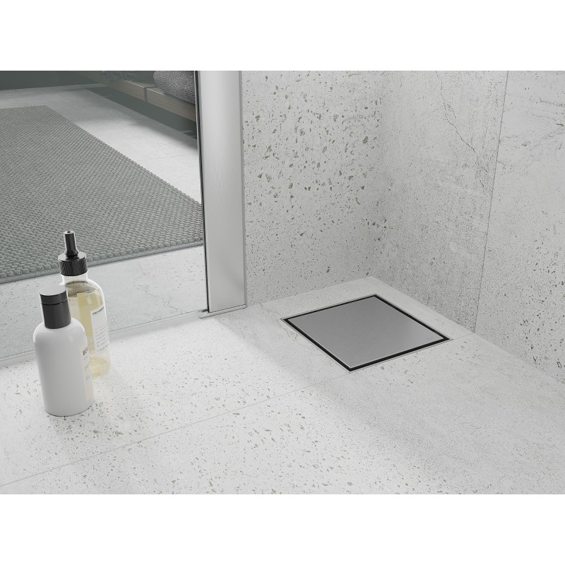 Mexen Flat-Q M13 Square Floor Drain 12 x 12 cm, Inox - 1010012