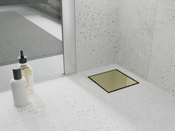 Mexen Flat-Q M13 square floor drain 15 x 15 cm, gold - 1510015