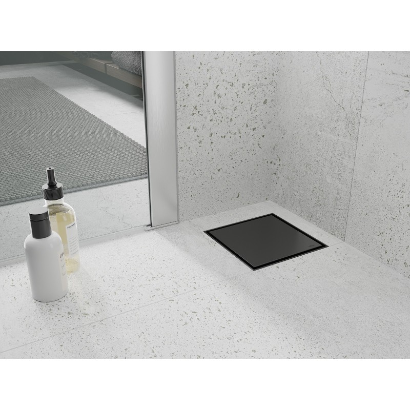 Mexen Flat-Q M13 square floor drain 12 x 12 cm, black - 1710012