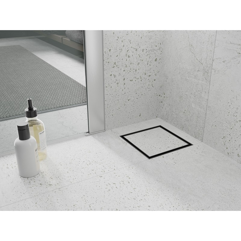 Mexen Flat-Q M13 square floor drain 12 x 12 cm, black - 1710012