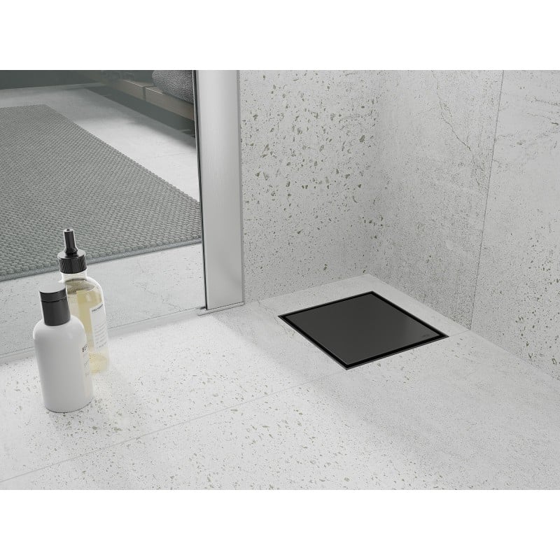 Mexen Flat-Q M13 square floor drain 15 x 15 cm, black - 1710015