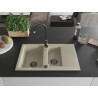 Mexen Gaspar 1.5-Bowl Granite Sink with Drainer 737 x 475 mm, Beige, Black Syphon - 6507731505-69-B
