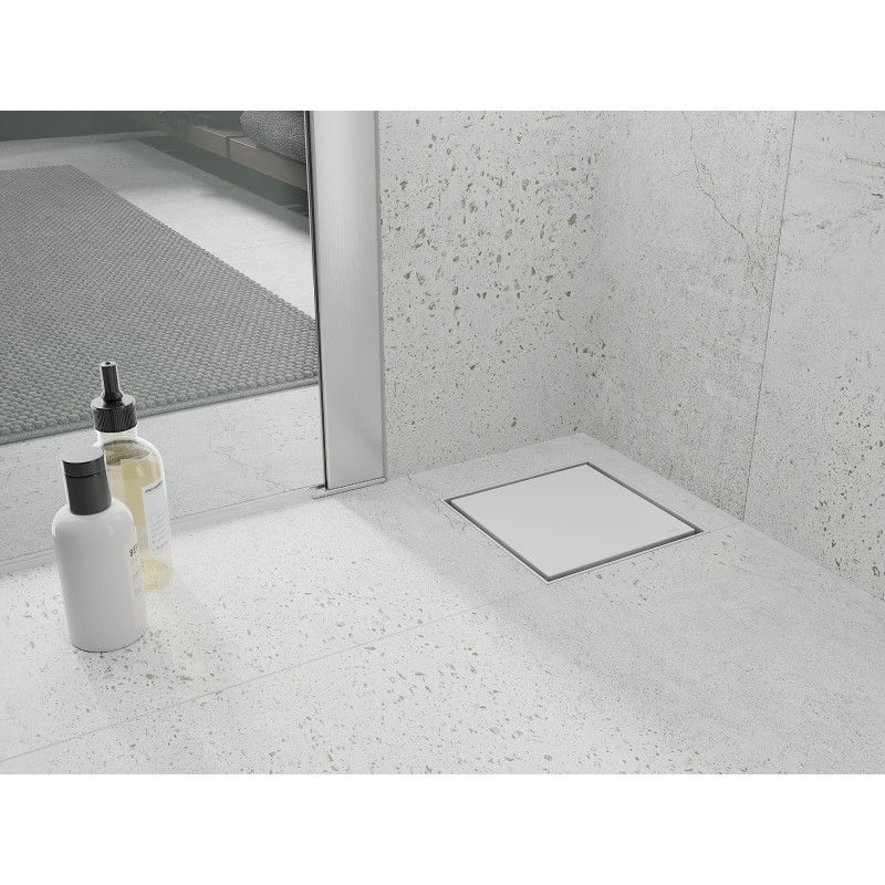 Mexen Flat-Q M13 square floor drain 15 x 15 cm, white - 1210015