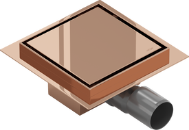 Mexen Flat-Q M13 square floor drain 12 x 12 cm, rose gold - 1610012