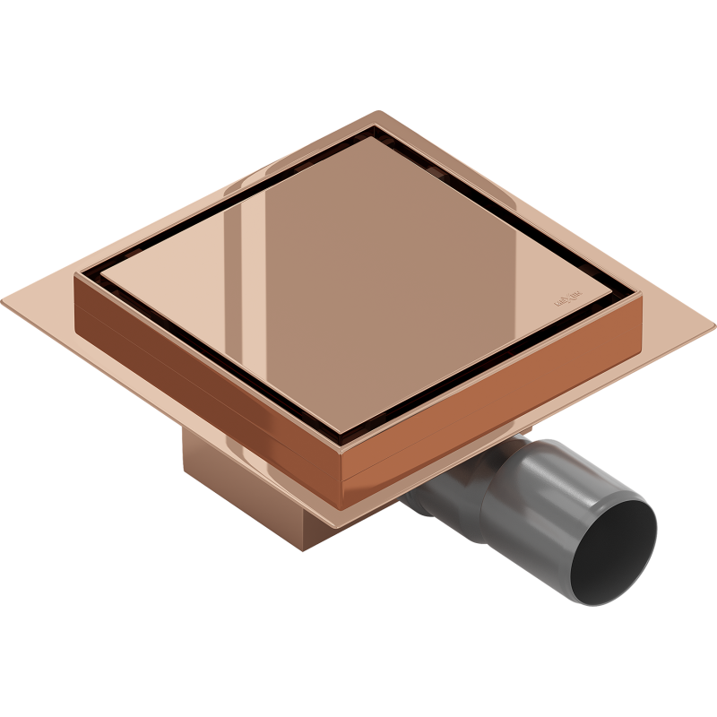 Mexen Flat-Q M13 Floor Drain Square 15 x 15 cm, Rose Gold - 1610015