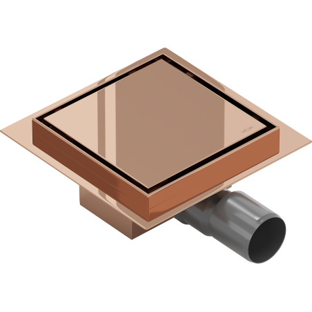 Mexen Flat-Q M13 Floor Drain Square 15 x 15 cm, Rose Gold - 1610015