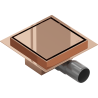 Mexen Flat-Q M13 Floor Drain Square 15 x 15 cm, Rose Gold - 1610015