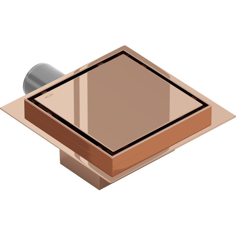 Mexen Flat-Q M13 Floor Drain Square 15 x 15 cm, Rose Gold - 1610015