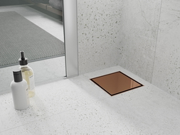 Mexen Flat-Q M13 square floor drain 12 x 12 cm, rose gold - 1610012