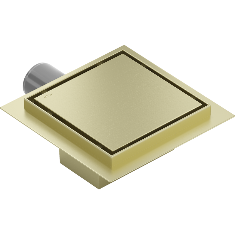 Mexen Flat-Q M13 Square Floor Drain 15 x 15 cm, Brushed Gold - 1A10015