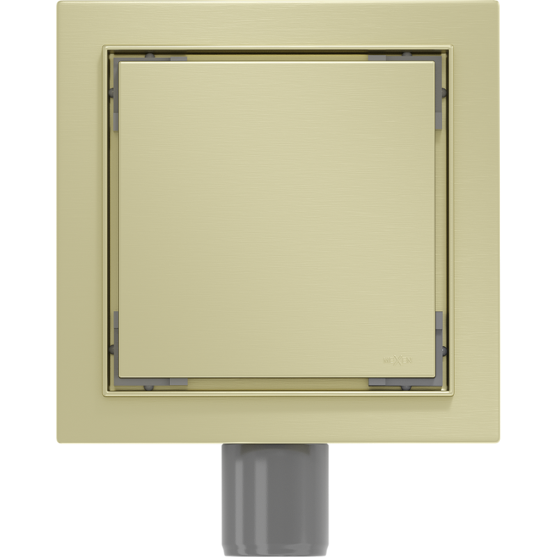 Mexen Flat-Q M13 Square Floor Drain 15 x 15 cm, Brushed Gold - 1A10015