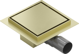 Mexen Flat-Q M13 Square Floor Drain 15 x 15 cm, Brushed Gold - 1A10015