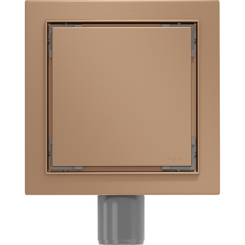 Mexen Flat-Q M13 Floor Drain Square 12 x 12 cm, Brushed Copper - 1C10012