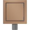 Mexen Flat-Q M13 Floor Drain Square 12 x 12 cm, Brushed Copper - 1C10012