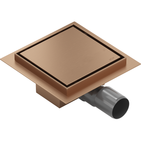 Mexen Flat-Q M13 Floor Drain Square 12 x 12 cm, Brushed Copper - 1C10012