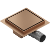 Mexen Flat-Q M13 Floor Drain Square 12 x 12 cm, Brushed Copper - 1C10012
