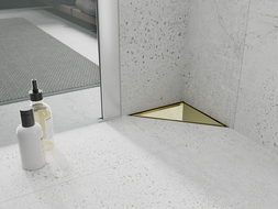Mexen Flat-T M13 triangular floor drain 20 x 20 cm, gold - 1510320