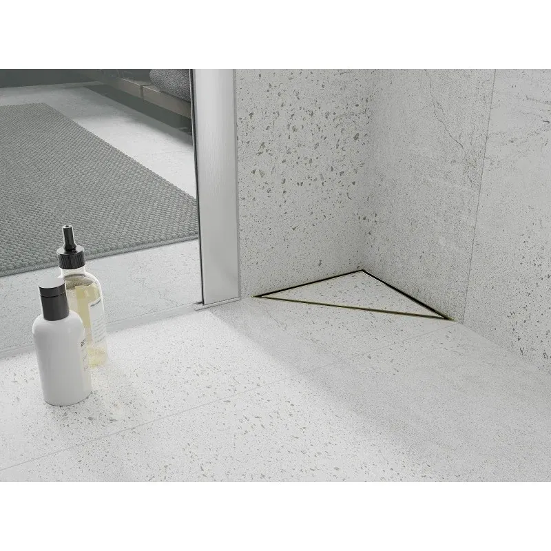 Mexen Flat-T M13 triangular floor drain 20 x 20 cm, gold - 1510320