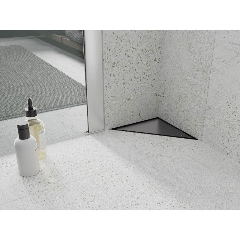 Mexen Flat-T M13 triangular floor drain 20 x 20 cm, black - 1710320