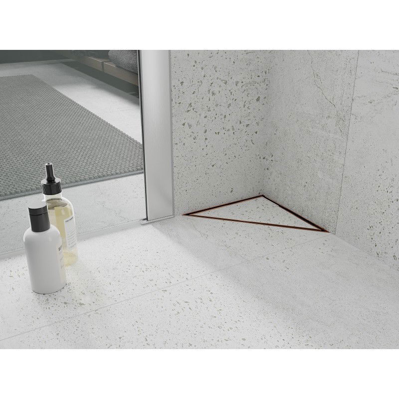 Mexen Flat-T M13 triangular floor drain 20 x 20 cm, rose gold - 1610320