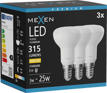 Mexen Nova 3x LED Bulb E14, R50, 3W, Warm - 3000K, 315 lm - L103-E14-0330-01x03