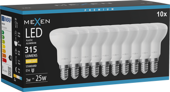 Mexen Nova 10x LED Bulb E14, R50, 3W, Warm - 3000K, 315 lm - L103-E14-0330-01x10