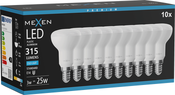 Mexen Nova 10x LED Bulb E14, R50, 3W, Cold - 6500K, 315 lm - L103-E14-0365-01x10