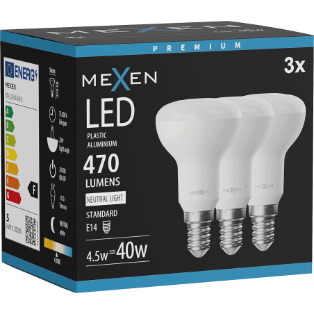 Mexen Nova 3x LED Bulb E14, R50, 4.5W, Neutral - 4000K, 470 lm - L103-E14-0540-01x03