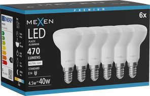 Mexen Nova 6x LED Bulb E14, R50, 4.5W, Neutral - 4000K, 470 lm - L103-E14-0540-01x06