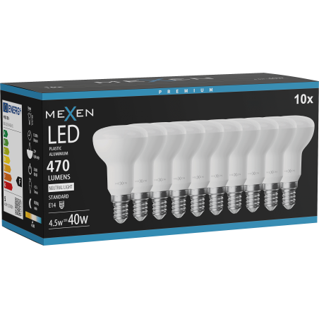 Mexen Nova 10x LED Bulb E14, R50, 4.5W, Neutral - 4000K, 470 lm - L103-E14-0540-01x10