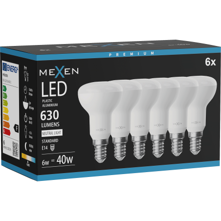 Mexen Nova 6x LED Bulb E14, R50, 6W, Neutral - 4000K, 630 lm - L103-E14-0640-01x06
