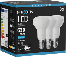 Mexen Nova 3x LED Bulb E14, R50, 6W, Cool - 6500K, 630 lm - L103-E14-0665-01x03