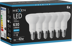 Mexen Nova 6x LED Bulb E14, R50, 6W, Cool - 6500K, 630 lm - L103-E14-0665-01x06