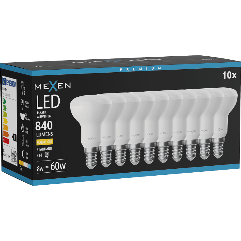 Mexen Nova 10x LED Bulb E14, R50, 8W, Warm - 3000K, 840 lm - L103-E14-0830-01x10