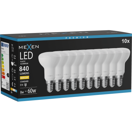 Mexen Nova 10x LED Bulb E14, R50, 8W, Warm - 3000K, 840 lm - L103-E14-0830-01x10