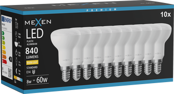 Mexen Nova 10x LED Bulb E14, R50, 8W, Warm - 3000K, 840 lm - L103-E14-0830-01x10
