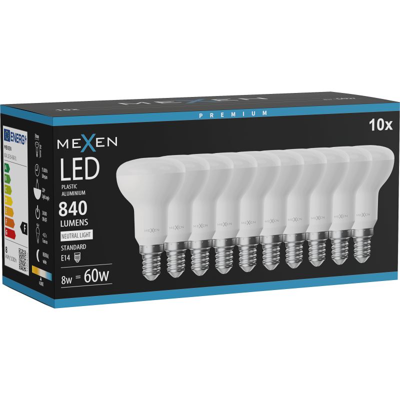 Mexen Nova 10x LED Bulb E14, R50, 8W, Neutral - 4000K, 840 lm - L103-E14-0840-01x10