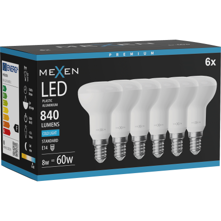 Mexen Nova 6x LED Bulb E14, R50, 8W, Cold - 6500K, 840 lm - L103-E14-0865-01x06