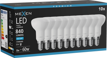 Mexen Nova 10x LED Bulb E14, R50, 8W, Cold - 6500K, 840 lm - L103-E14-0865-01x10